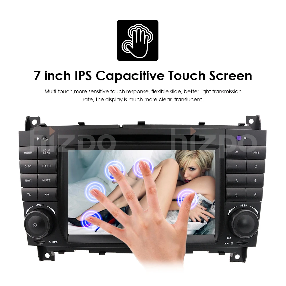 Perfect 2G RAM 16G ROM Android 9.0 7" Car DVD GPS For Mercedes/Benz W203 W209 W219 A-Class A160 C-Class C180 C200 CLK200 dab Free Camera 13