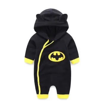 

0-24M Newborn Baby Boys Winter Batman Hooded Romper Jumpsuit Warm Cotton Clothes Outfits