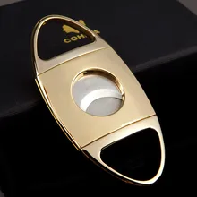 COHIBA из нержавеющей стали, золотые ножницы для сигар, двухсторонние ножницы для сигар