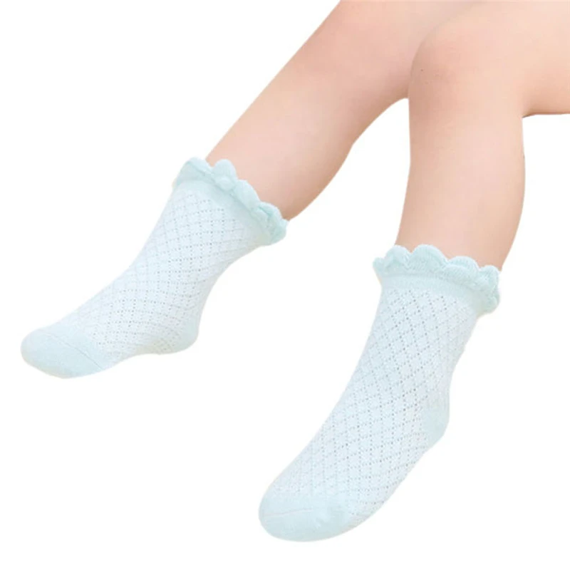 

Cute Baby Toddler Kids Girls Boys Lace Mesh Thin Soft Cotton Ankle Socks 5 Colours