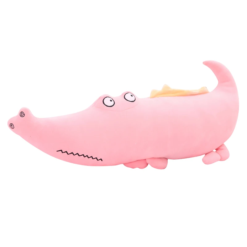 

boys favoriate animal crocodile shaped plush throw pillows in pink and green color multi-sizes