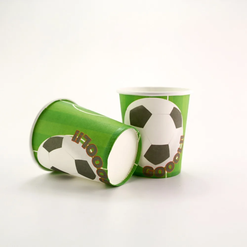

10pcs/lot Football theme Party Supplies Paper Cup Cartoon Birthday Party Decoration Soccer World Cup Boy's Favor Glass