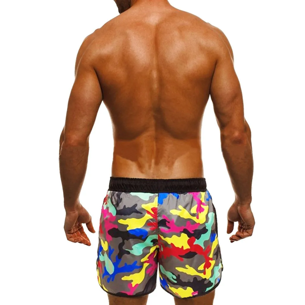 Плавание брюки для Для мужчин камуфляж сексуальное нижнее белье Для мужчин s Polyster смесь быстросохнущая пляж серфинг Бег Плавание Короткие