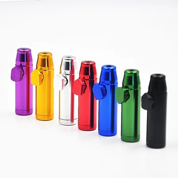 

500Pcs/Lot Aluminum Bullet Snuff Rocket Snorter Sniff Bottle Storage Case