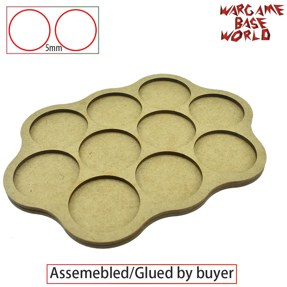 Wargame Base World-Movement Tray-10 цоколей 40 мм круглой формы MDF - Цвет: 2.5mm distance