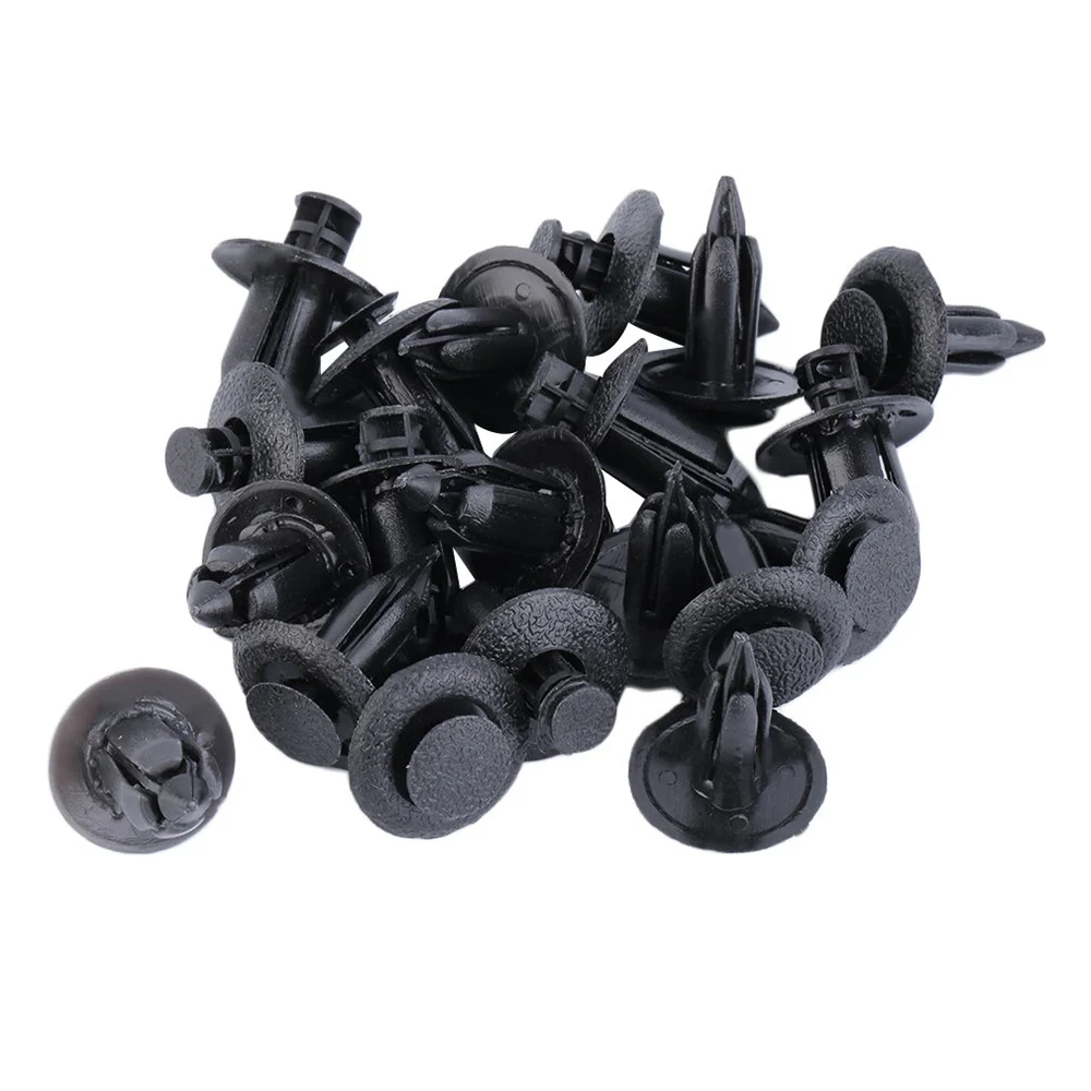 20Pcs/lot Auto Fastener Fit 8mm Hole Nylon Car Clips Fender Bumper Shield Retainer Plastic Rivet