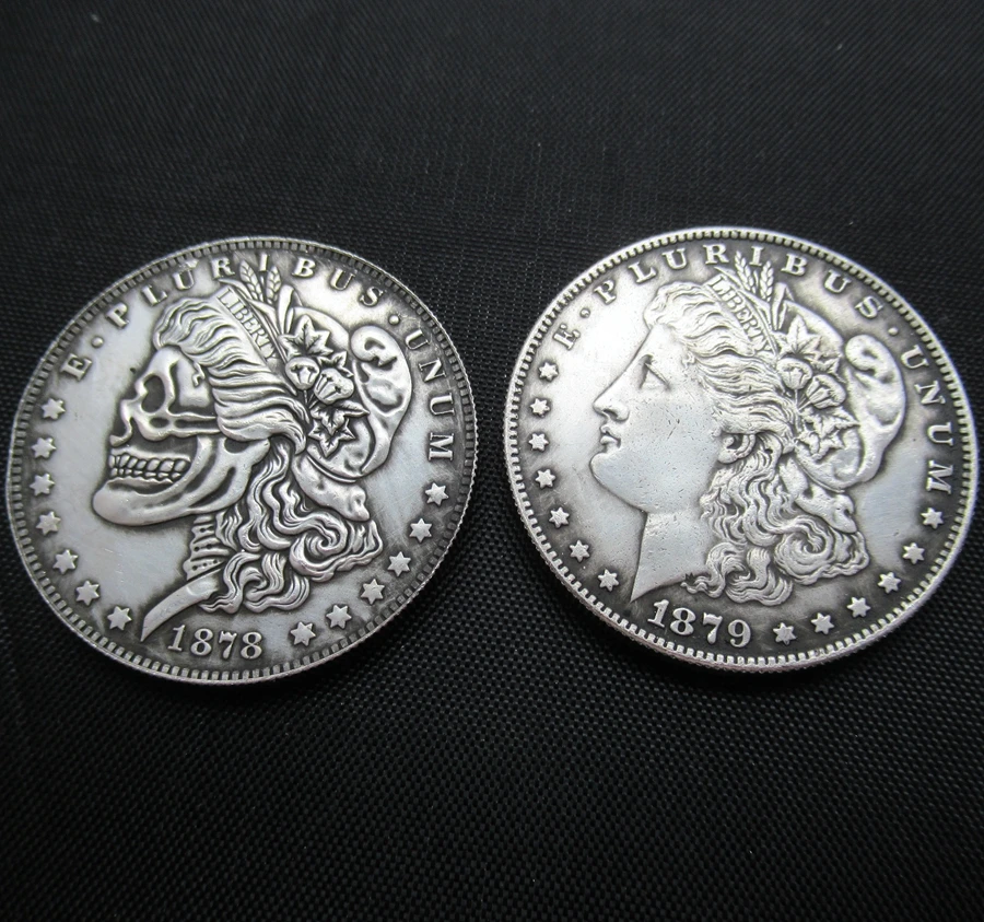 Hobo Nickel two face USA Morgan and Peace Dollar SOUVENIR COIN FREE SHIPPING