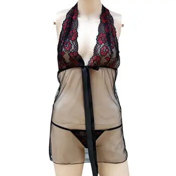 

Sexy Pajamas With Neck Hanging Around Household Sleep Tops