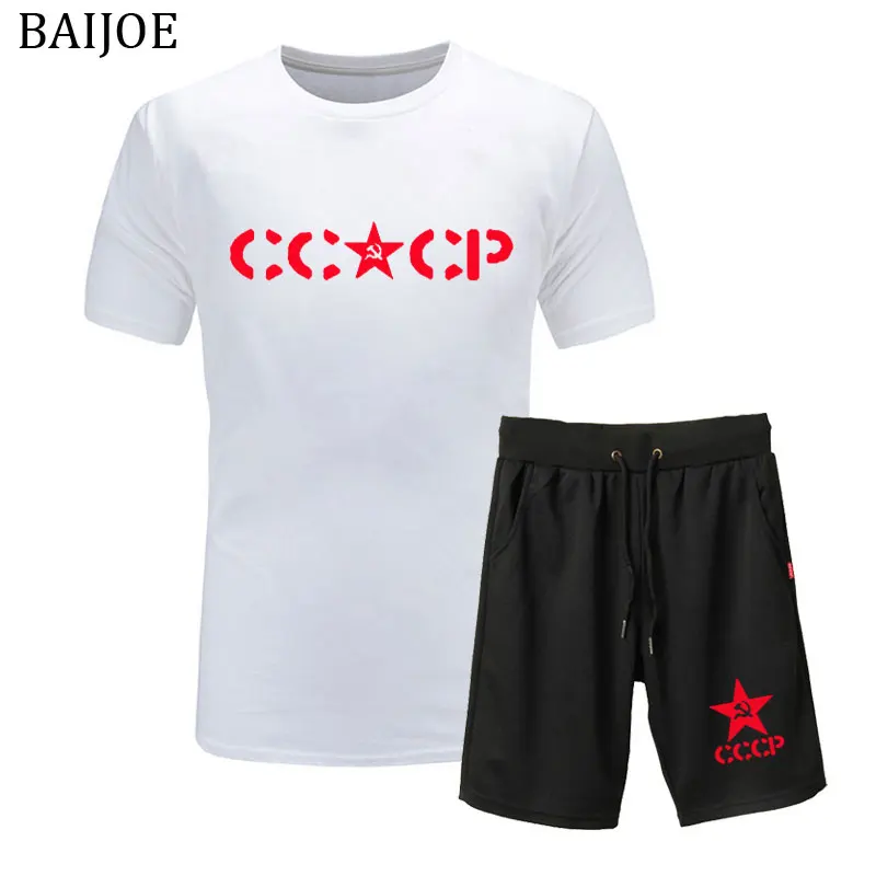 

BAIJOE New Summer brand men T-shirt and Shorts casual short sleeve o-neck fashion printed cotton t shirt men /woman tees shirt