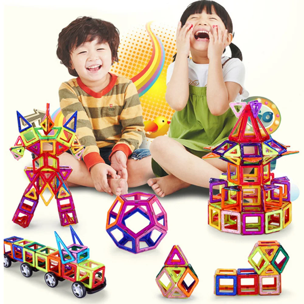 

Mini Size 3D DIY Magnetic Designer Construction Set Magnet Building Blocks Educational Toys For Children Kids Gift