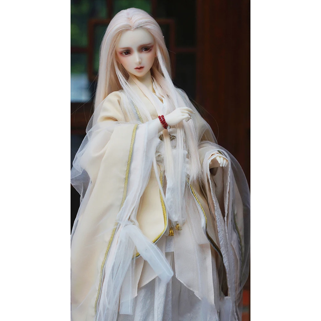 1/3 Ball Joint Doll 9-10inch BJD Full Wig Pink-white Hair for DZ Volks Doll Hairpiece Supplies Accessory