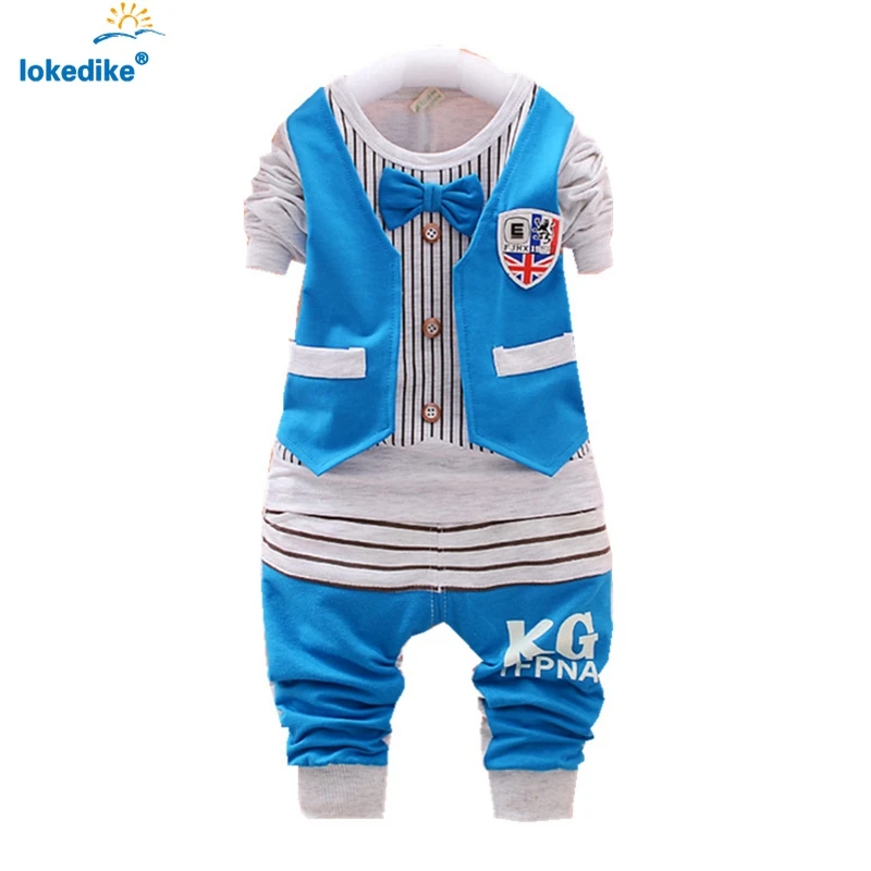 

New Fashion Autumn 2017 Boys Clothes  Little Gentleman Casual Cotton Tracksuits Fall Two Piece Suits Children Clothing Set T1814