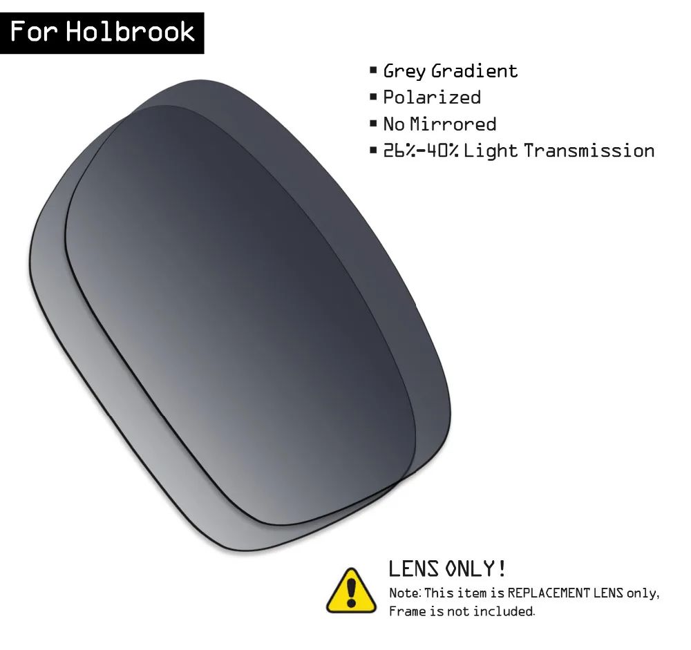 

SmartVLT Polarized Sunglasses Replacement Lenses for Oakley Holbrook - Grey Gradient Tint