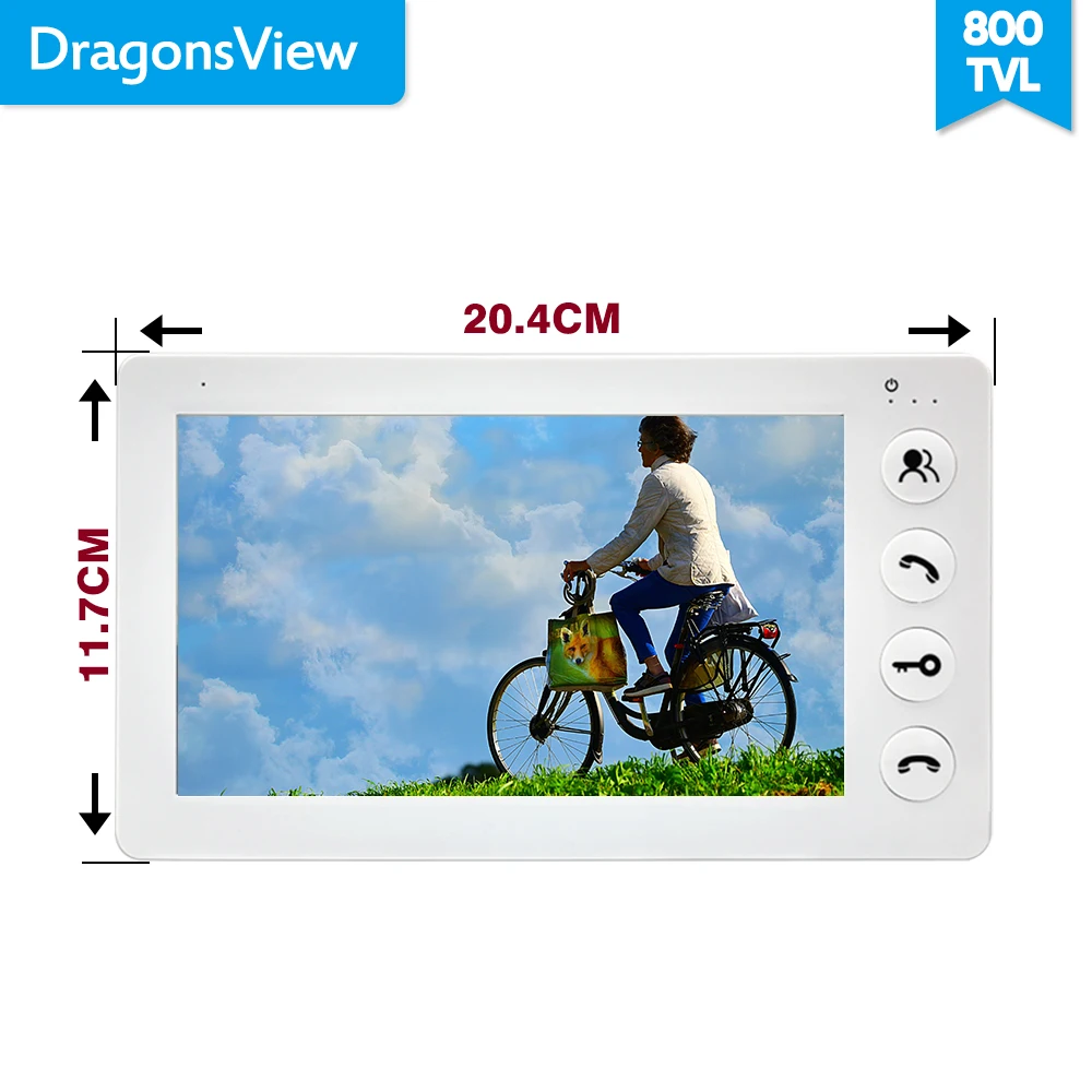 Видеодомофон Dragonsview 7 дюймов цветной ЖК дисплей металлическая наружная панель