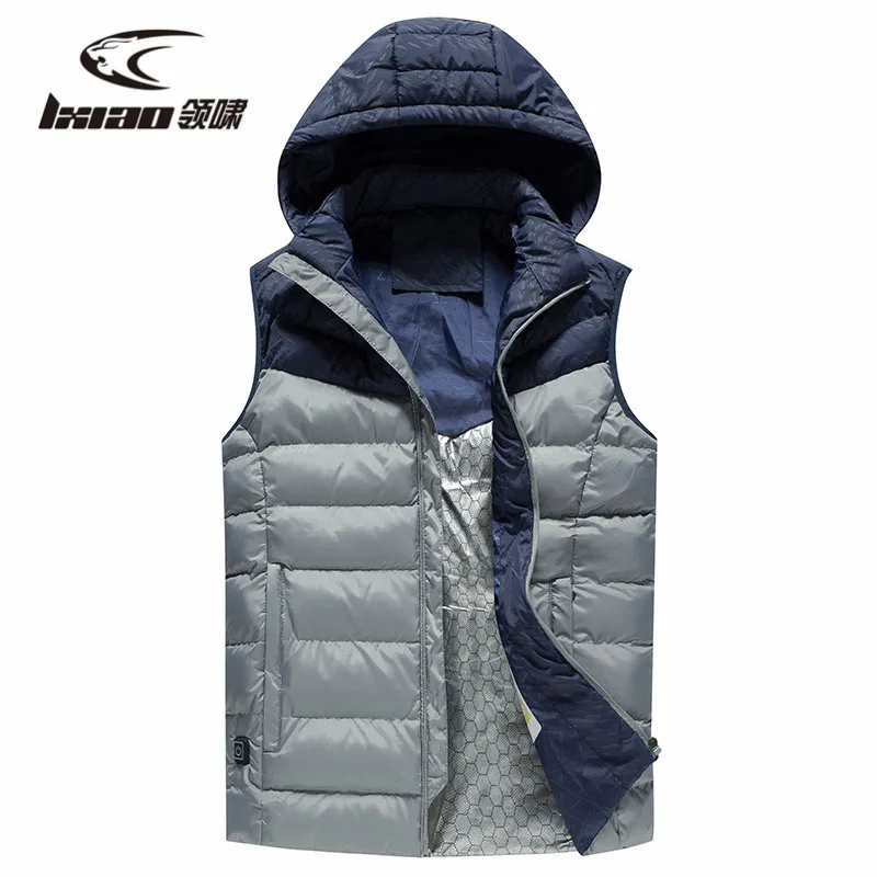 

LXIAO Heated Vest Winter Usb Thermal Vest Heating Cloth Flashing Vest Men Outdoor Windproof Winter Clothes Men Plus Size M-5XL