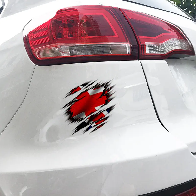 

3D Car styling National flag Funny Sticker Scratch Stripe Claw Marks Car Sticker Ca'r Accessories
