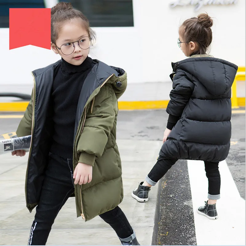 Girls Down Jackets 2017 Brand Winter Thicken Hooded Children Down Coats