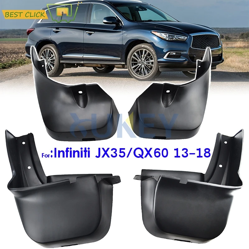 

Set For Infiniti JX35 QX60 2012 - 2018 Car Mudflaps Mud Flaps Flap Splash Guards Mudguards Front Rear 2013 2014 2015 2016 2017