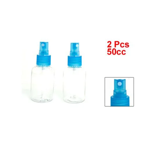 Travle портативный 50cc пластиковый цилиндр бутылочка с распылителем для жидкости светильник синий прозрачный 2 шт