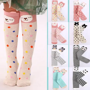 

Toddlers Kids Girls Knee High Socks School Cotton Socks Striped baby Long Socks