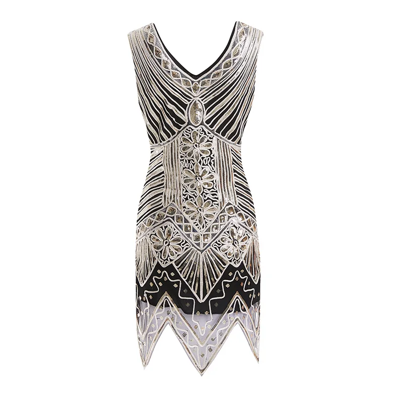 

Women's 1920s Dance Dress Shining Flapper Dress 1920s Vintage Gatsby Great Gatsby Charleston Sequin Tassel Party Sequins Dress