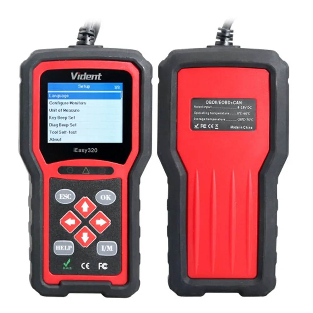 VIDENT iEasy320 Enhanced OBDII//EOBD+CAN Code Reader Scanner Muti-Languages