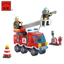 Новое поступление DIY Пожарная машина строительные блоки образовательные игрушки для детей головоломка Brinquedos подарки для детей 130 шт./компл