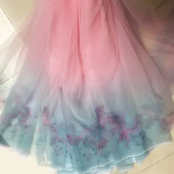 

100X150CM Unicorn Rainbow Mesh Gradient Fabric For Girls Dress Show Evening Dress Lace Fabric DIY Material Curtains Home Decor