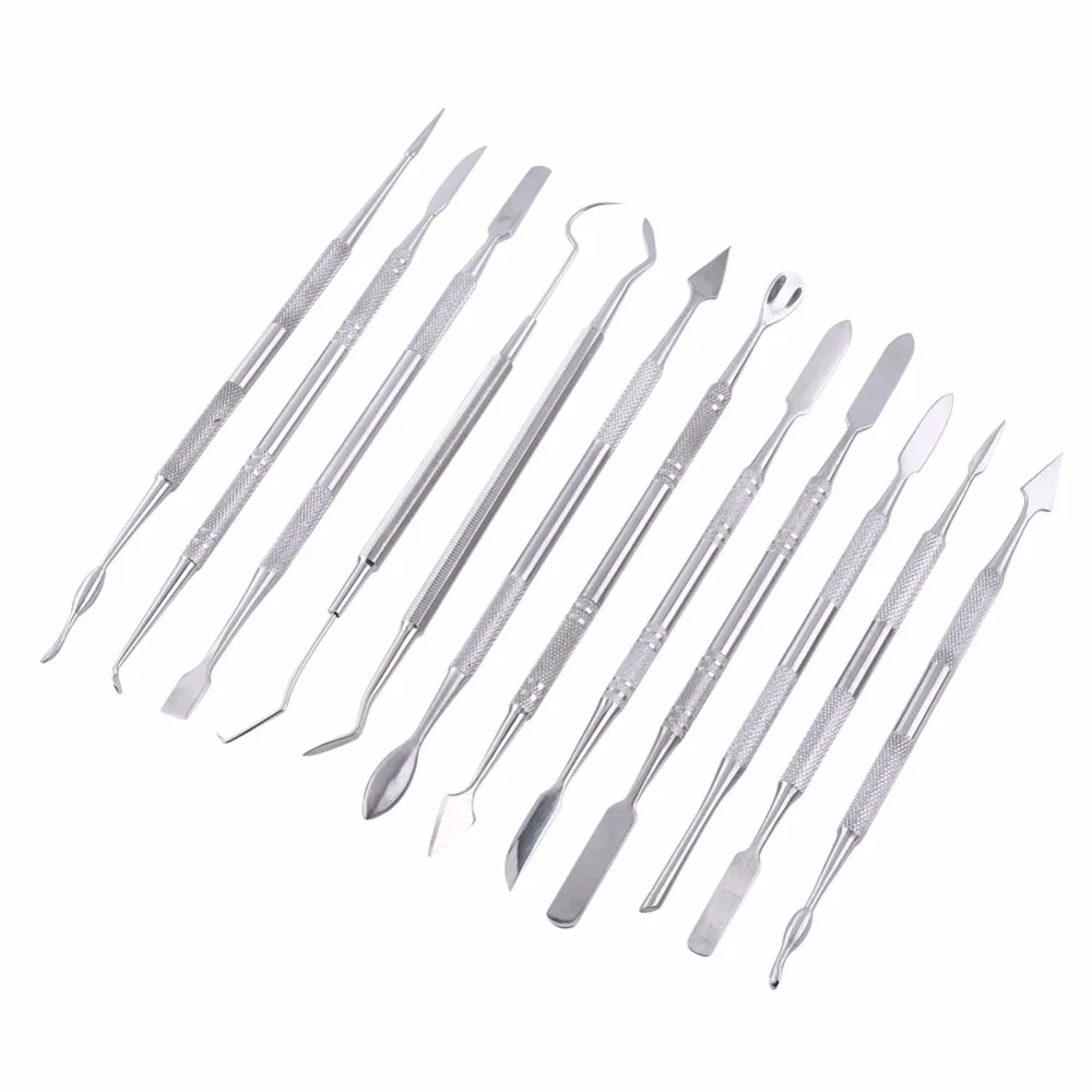 

12 pcs/Lot Carving Tools Teeth Models Stainless Steel Silver Hollowing Wax Rings Carving Knife Set Modeling Tools Jewelry Making