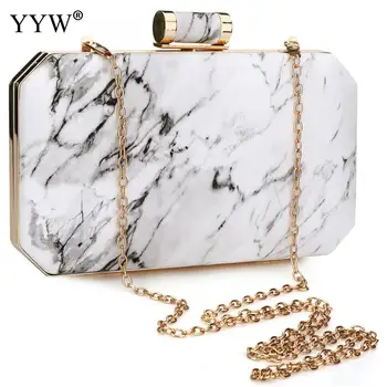 

2019 New Acrylic Box Evening Clutch Bag Luxury Wedding Party Prom Purse Elegant Chain Shoulder Handbag Crossbody Hard Case Bag