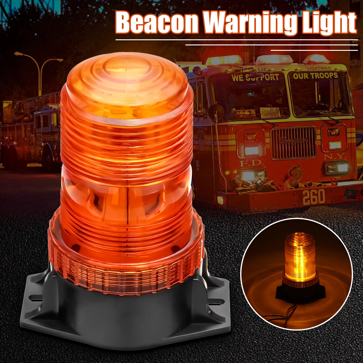 

12-30V 30LED Warning Indicator Light Flash Beacon Strobe Emergency Lamp Amber Universal For Car Truck Caravan LED Beacon Light