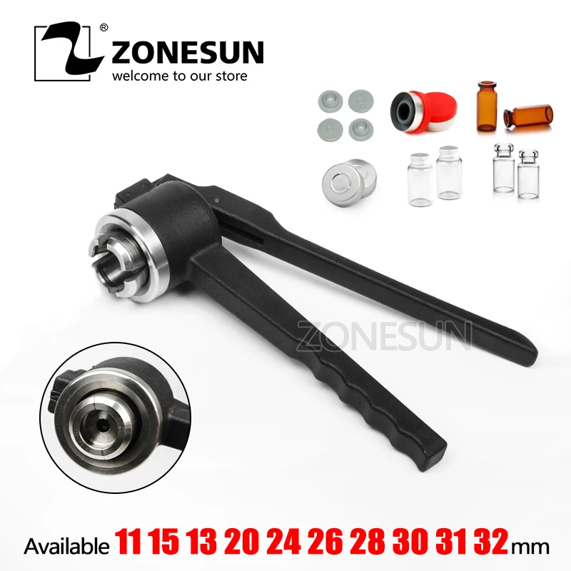 

ZONESUN 31mm Stainless Steel decapper tool, manual Crimper / Capper / Vial WITH EMPTY UNSTERILE VIALS LIDS AND RUBBERS