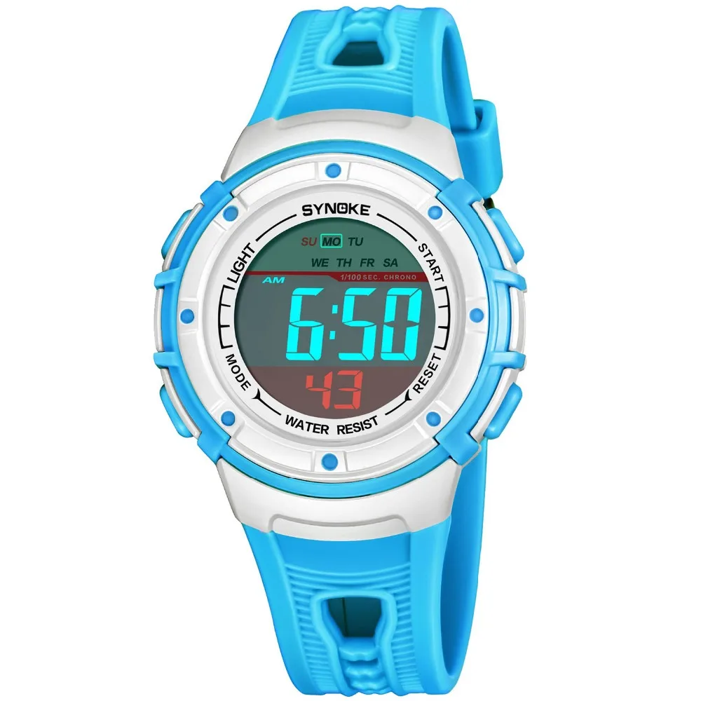 

New Clock Sport Kids Girl Boy Watch LED Digital Stopwatch Alarm 50M Water Resistant Children Wrist Watches montre enfant