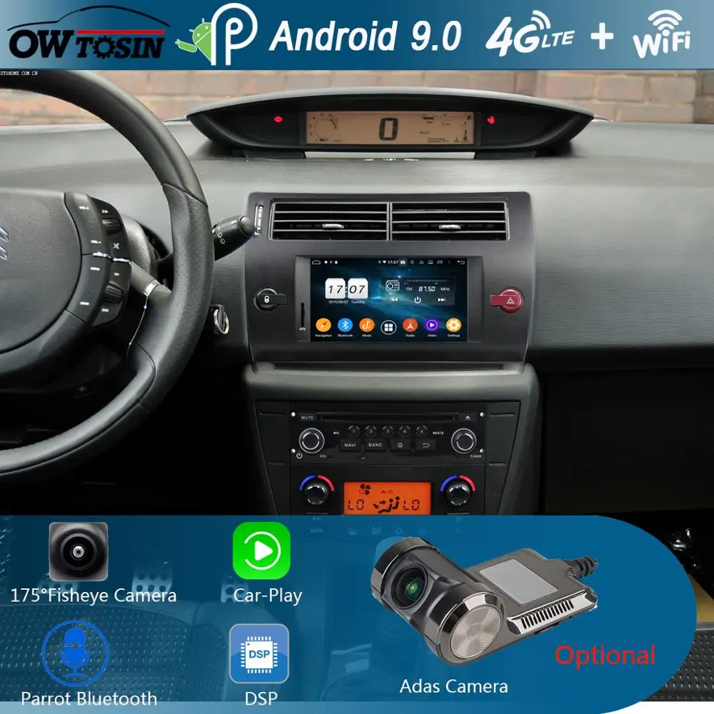 

7"IPS 1920*1080 8Core 4G+64G Android 9.0 Car DVD Player For Citroen C4 Quatre Triumph 2004 2005 2006 2007 2008 2009-2012 Radio