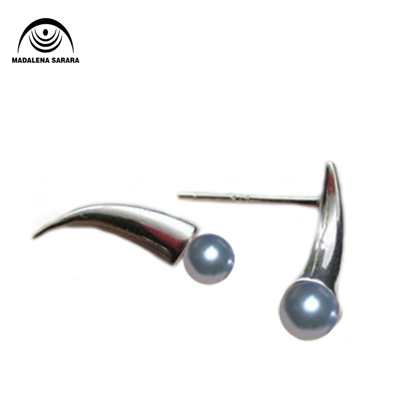

MADALENA SARARA AAA 7-8mm freshwater pearl S925 sterling silver simple pop earrings can be customized