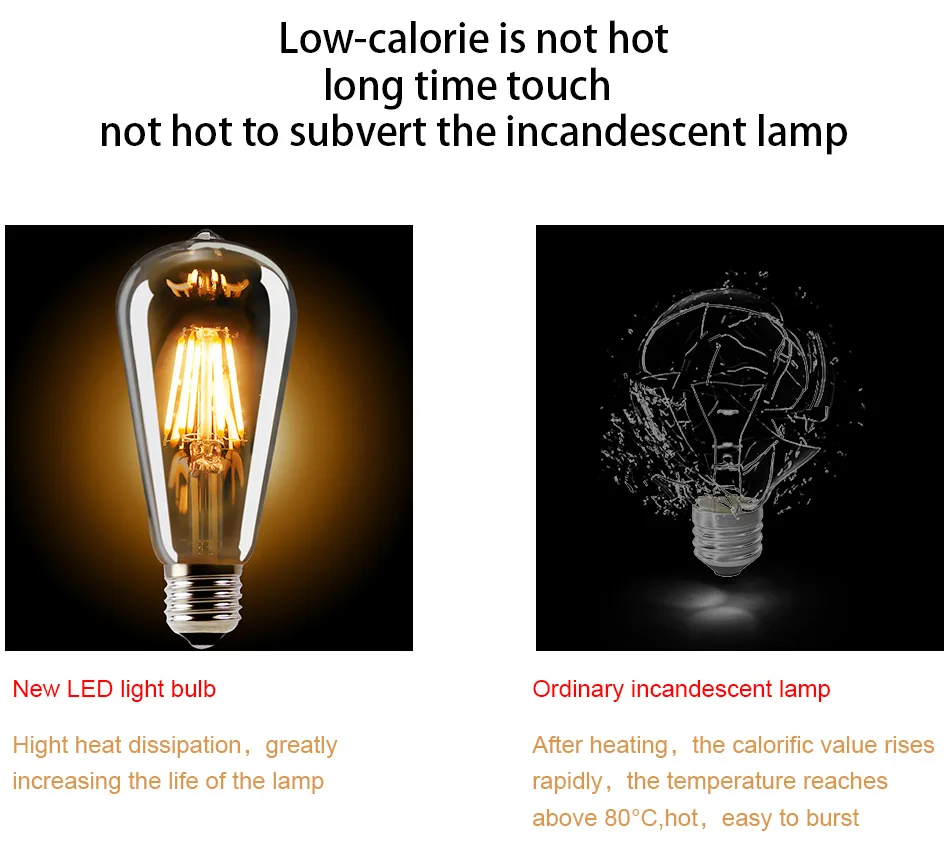 Светодиодный лампочка накаливания E27 E14, винтажная лампа Эдисона 220 В, 110 В, ретро светильник в виде свечи, глобус, ампула, светильник ing COB, домашний декор с регулируемой яркостью