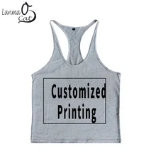 Lanmaocat мужская летняя майка с принтом для фитнеса майка для мускулистых мужчин топы на бретелях Бодибилдинг тренировочный жилет плюс размер