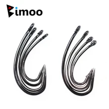 Bimoo 200 шт. колючая и Barbless Карп крючки фиксаторы набор высокоуглеродистой стали черный никель Размер 2 4 6 8 кривая хвостовик карп рыболовные крючки