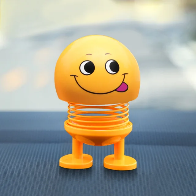 Shaking Head Toys Car Ornaments Dolls Cute Cartoon Funny Emoji Wobble