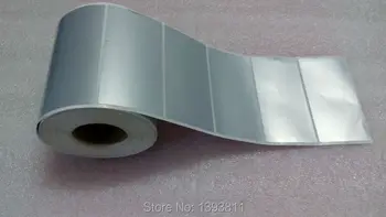 

Thermal Transfer Silver PET Sticker 80*40mm,1000pcs/Roll Waterproof Tearproof Matt Silver PET Label Free Shipping