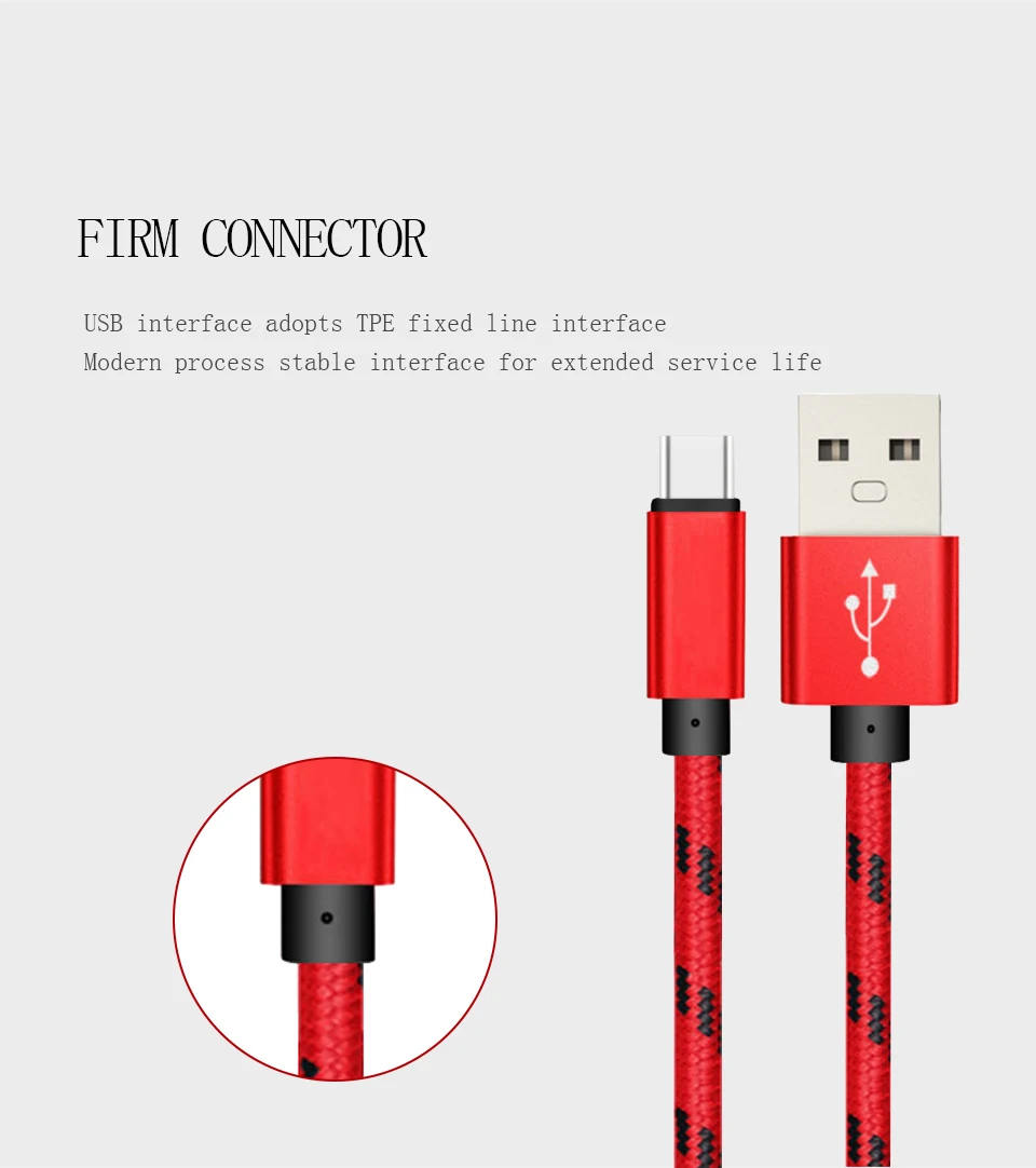 5V2A type-c кабель для мобильного телефона, быстрая зарядка, USB кабель, нейлоновый кабель для передачи данных, для планшета, смартфона, кабели для зарядки, провод 1 м