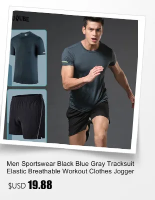 Мужская спортивная одежда, черный, серый, белый спортивный костюм, Мужская эластичная одежда для тренировки в спортзале, дышащая тренировка бега трусцой комплект для бега