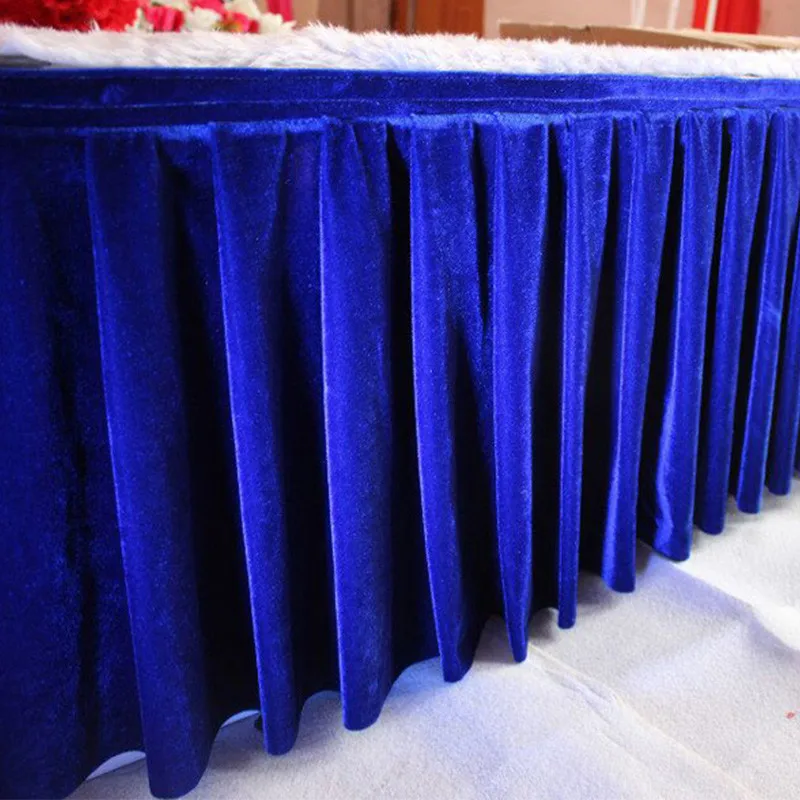 Luxury Multi Color Ice Silk Table Skirt White Table Cloth Wedding Skirting For Event Party Banquet Hotel Catwalk Decor