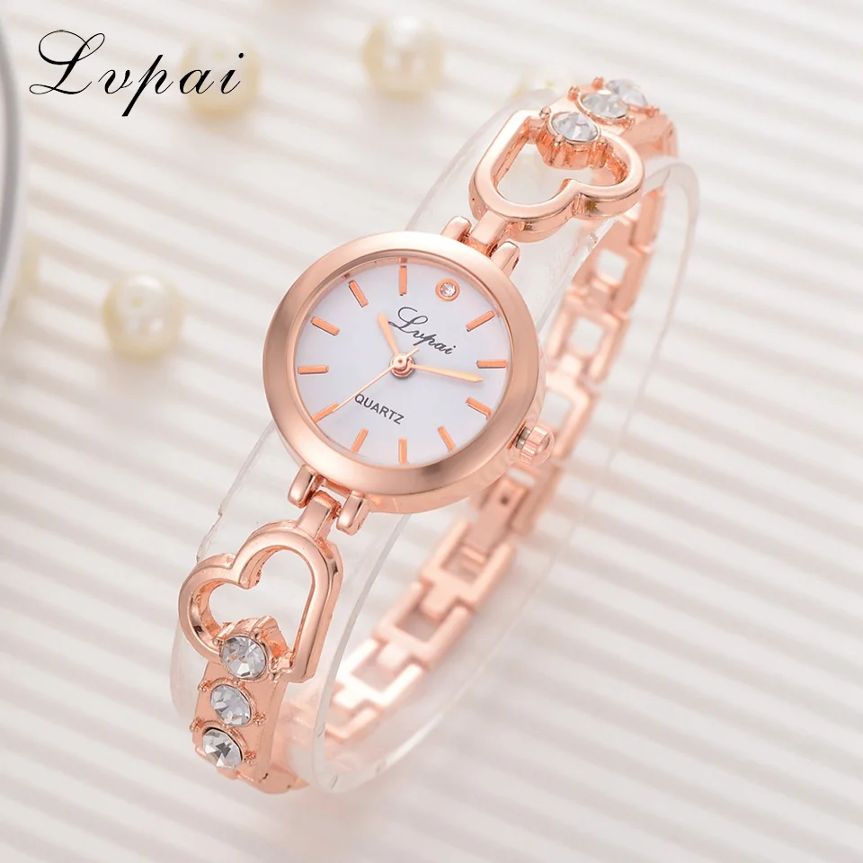 Lvpai Brand Fashion Casual Women Watches Alloy Rose Gold Ladies Women Bracelet Watch Love Rhinestone Creative Dress Quartz Watch Lvpai Brand Fashion Casual Women Watches Alloy Rose Gold Ladies Women Bracelet Watch Love Rhinestone Creative Dress Quartz Watch