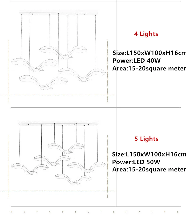 Европейский современный светодиодный подвесной светильник s Чайка для ресторана, спальни, бара, подвесной светильник, подвесной светильник, светильник