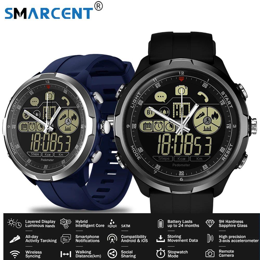 

2019 Newest Smart Watch Pedometer Remote Camera 610mAh BT4.0 Waterproof Sports Luminous Men Smartwatch for iOS Android