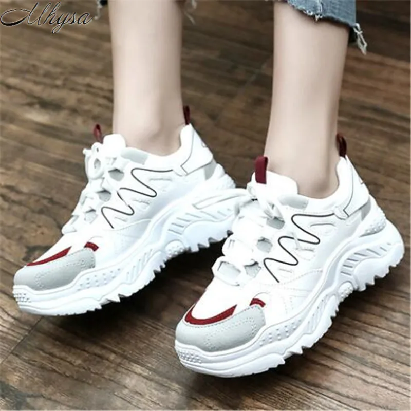 

Mhysa 2019 new ladies fashion spring casual shoes mesh comfortable breathable women's flat-bottomed lace-up shoes sneakers L345