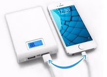 Envío Gratis Dual USB 12000 mAh Blanco Estupendo LED Light Portable power bank Cargador de Batería Externo bateria portatil