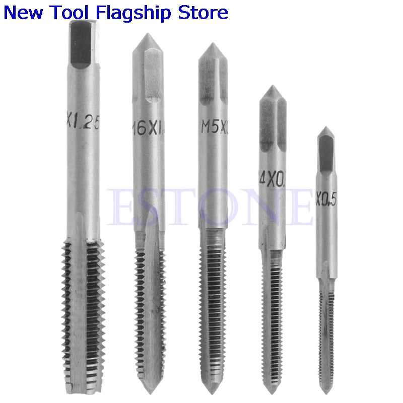 

5PCS M3 M4 M5 M6 M8 HSS Machine Hand Screw Thread Metric Plug Tap Drill Set