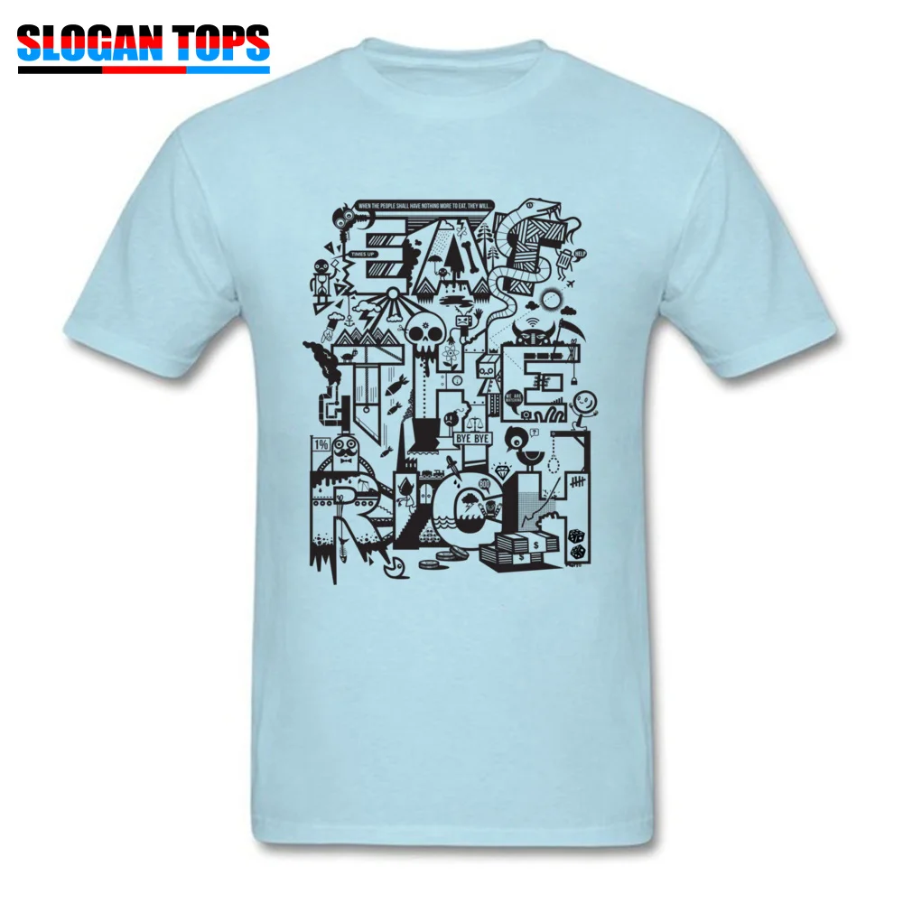 T Shirt EAT THE RICH April FOOL DAY Fashion Summer Short Sleeve Cotton Fabric O Neck Men Tshirts Summer Tee-Shirt EAT THE RICH light